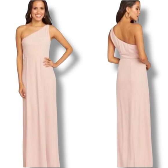 Show Me Your MuMu Dresses & Skirts - Show Me Your Mumu Eliza One-Shoulder Pink Chiffon Bridesmaid Dress Sz S